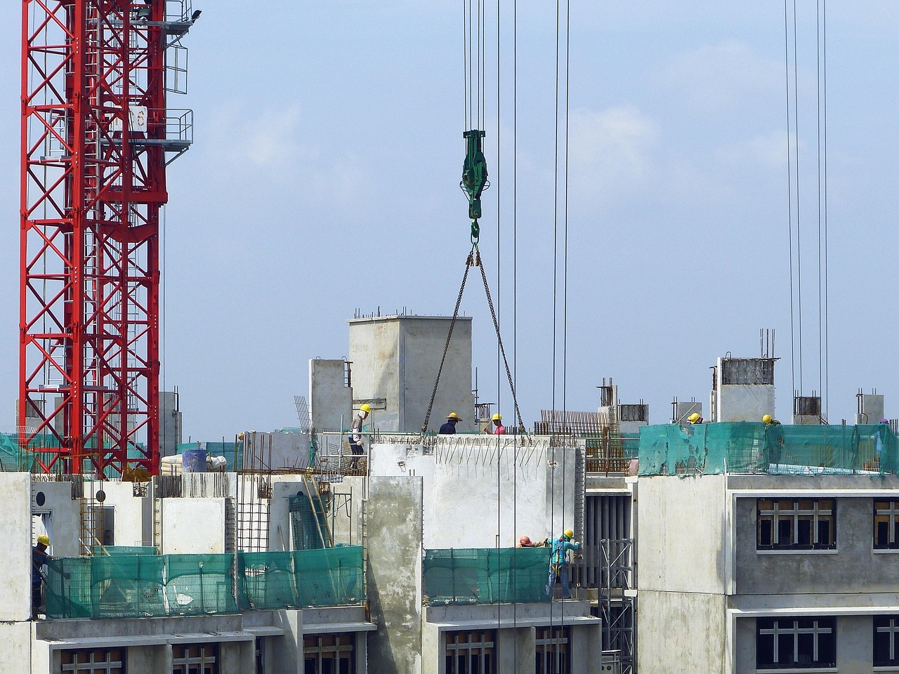 construction, site, crane, building construction, helmet, architecture, blue, building, nature, heavy equipment, build, blue sky, metal, sky, building site, construction site, housing, singapore, men at work, under construction, net, blue construction, blue metal